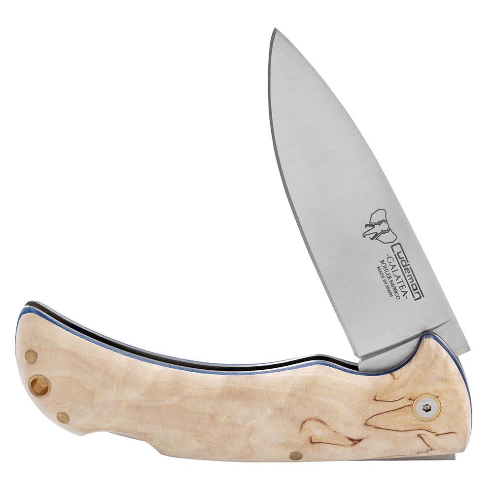 Cudeman Galatea Klappmesser, Maserbirke, inkl. Lederetui