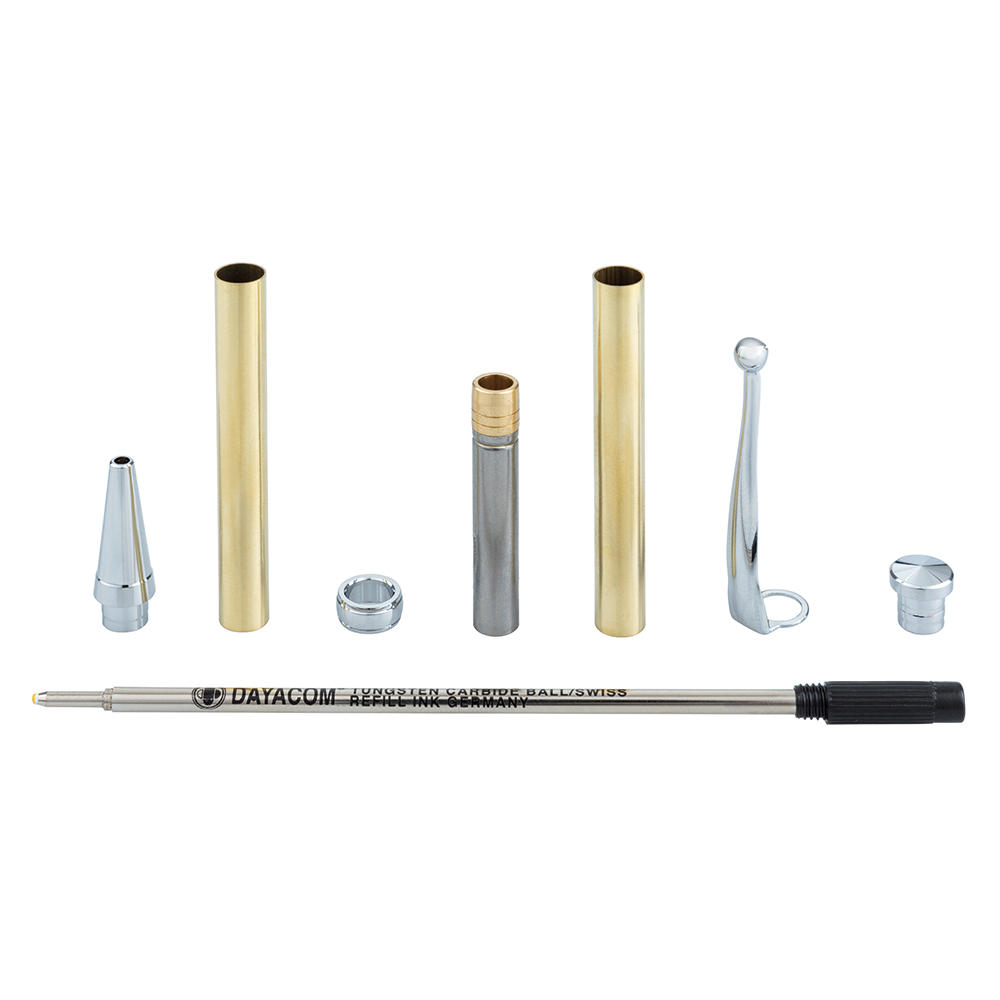 Kit de montage pour stylo-bille Olympia, couleur argent, 5 pièces
