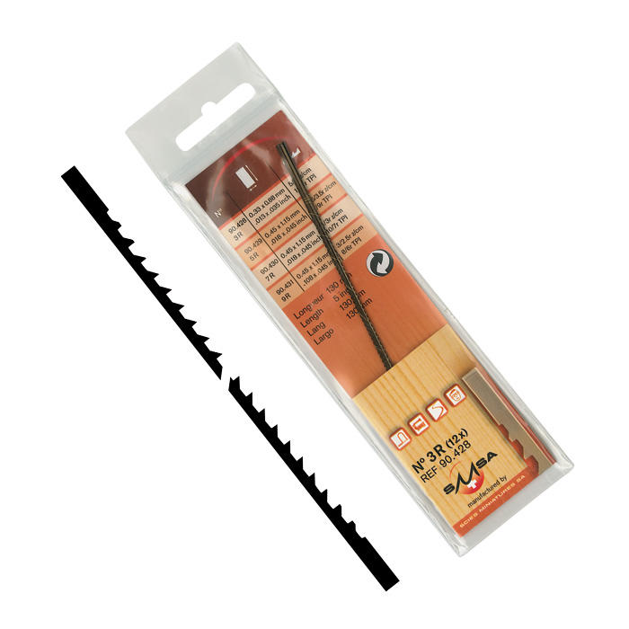 Pégas® Skip Reverse Coping Saw Blades, Width 0.85 mm, 12-Piece Set