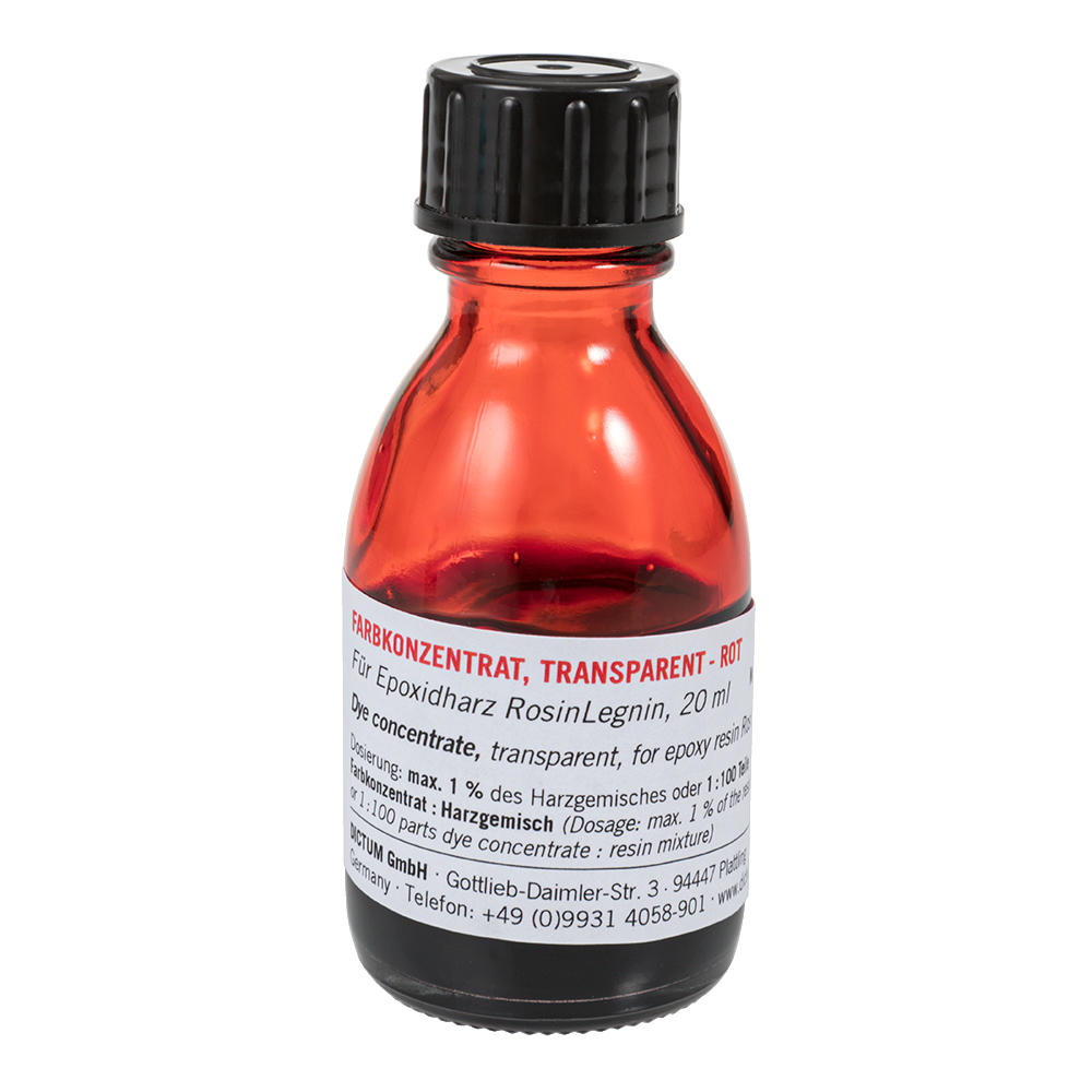 RosinLegnin® Dye Concentrates for Epoxy Resin, Transparent, Red