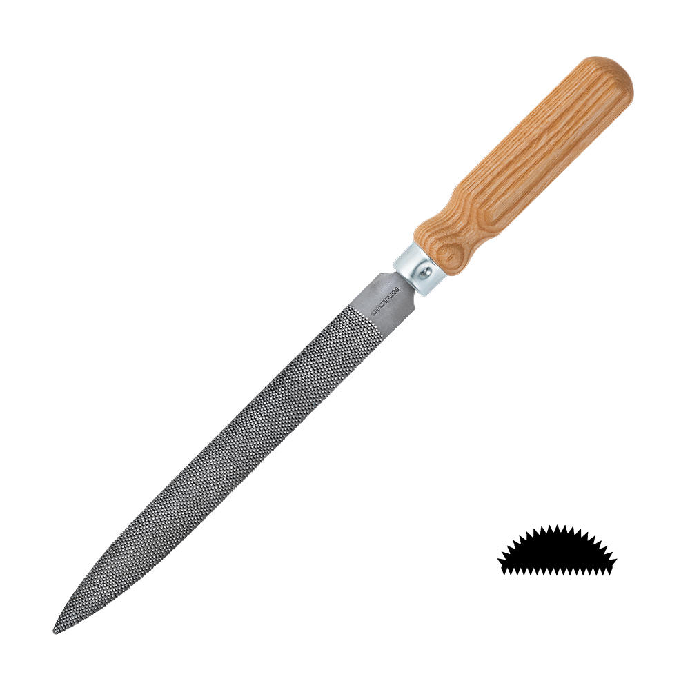 DICTUM® »Flat Cut« Precision Rasp, Half-Round, w. Handle, Cut 6, Cut Length 200