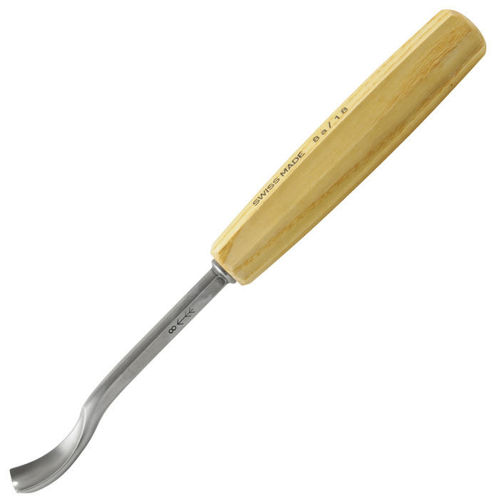Ciseau de sculpture Pfeil®, gouge creuse, forme coudée courte, 3A / 12 mm