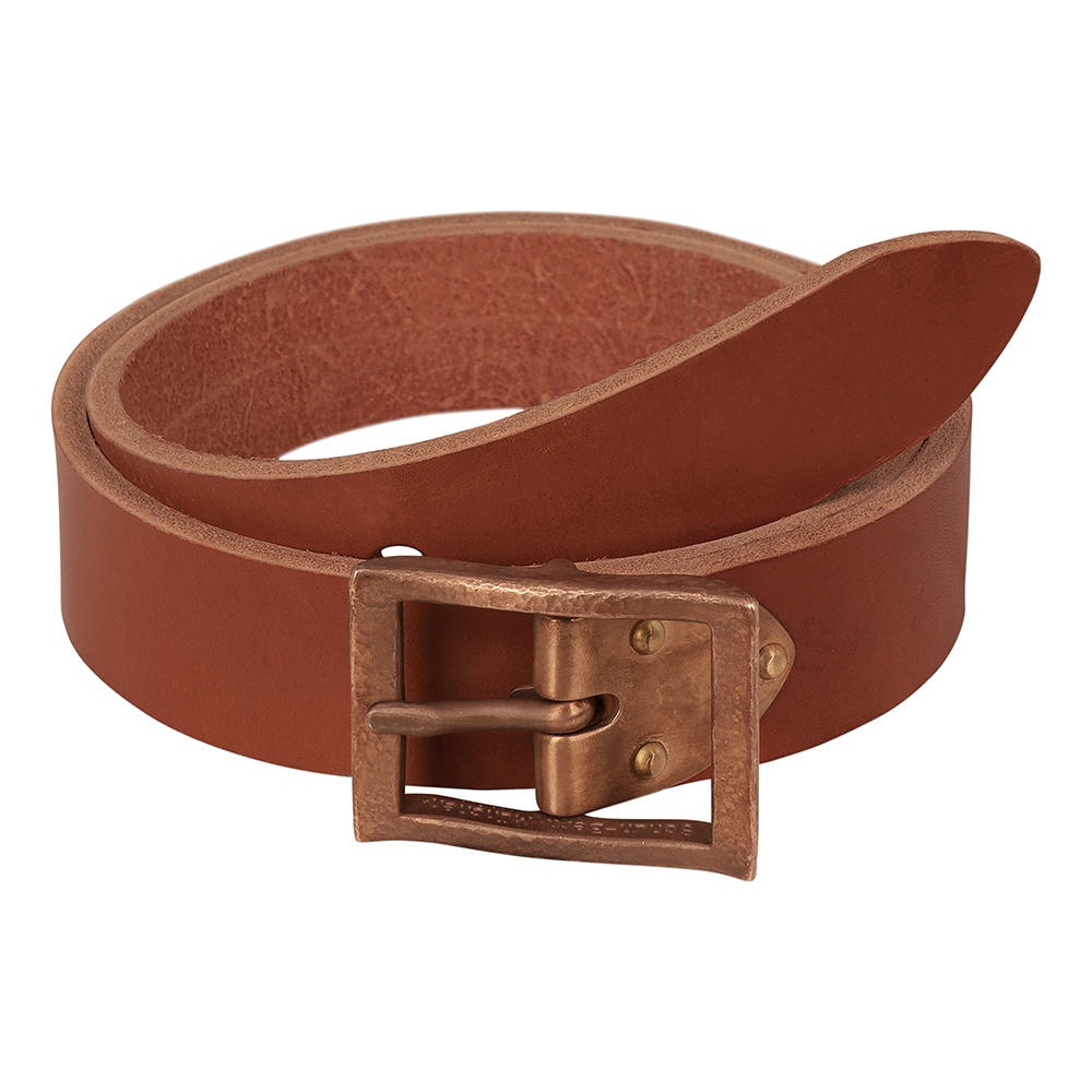 Bertl Ox Leather Belt with Bronze Buckle