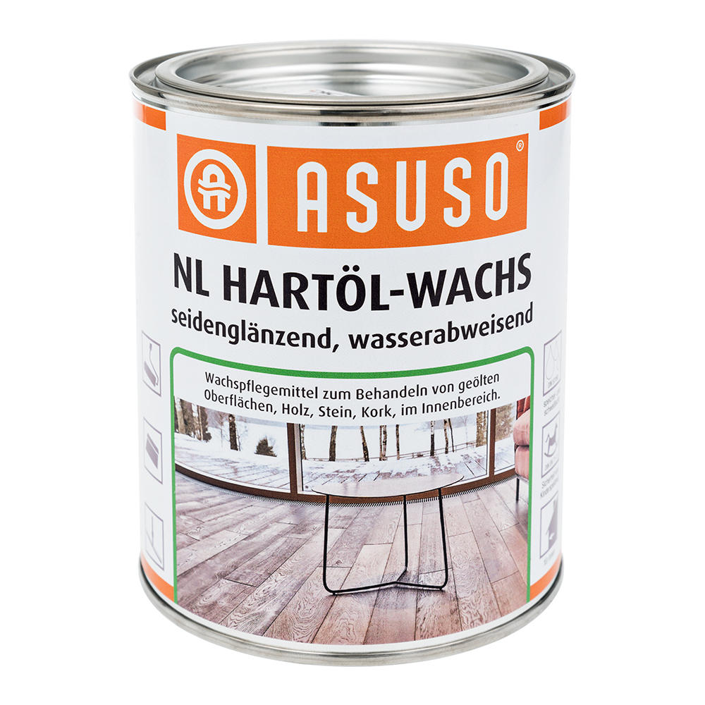 Cire à base d'huile dure ASUSO® NL, hydrophobe, satiné brillant, 750 ml