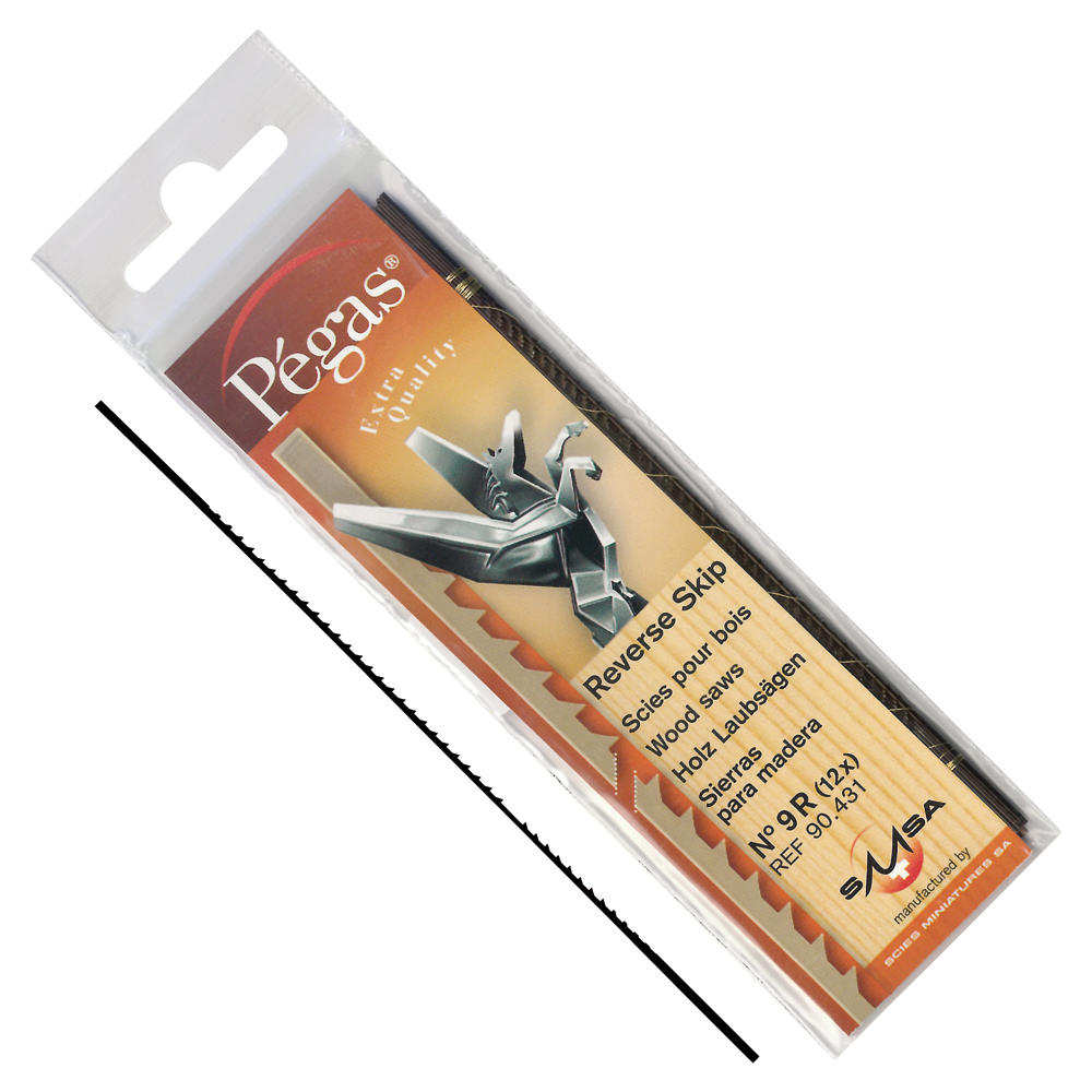 Pégas® Skip Reverse Coping Saw Blades, Width 1.30 mm, 12-Piece Set