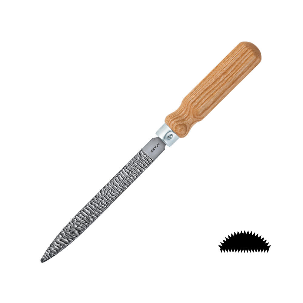 DICTUM® Precision Rasp, Half-round, with Handle, Cut 5, Cut Length 150 mm