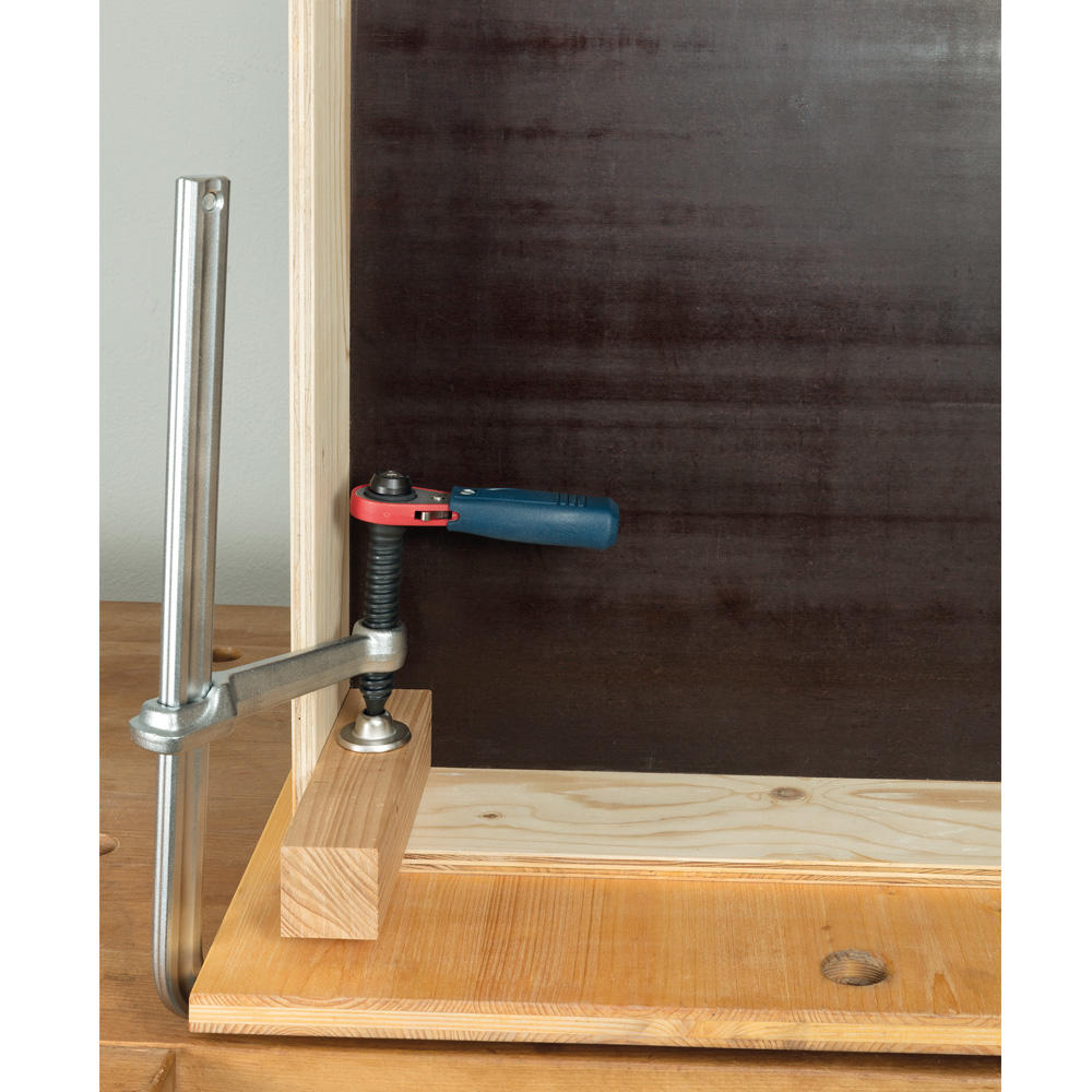 Serre-joint à cliquet DICTUM® tout en acier, saillie 120 mm, ouverture 300 mm