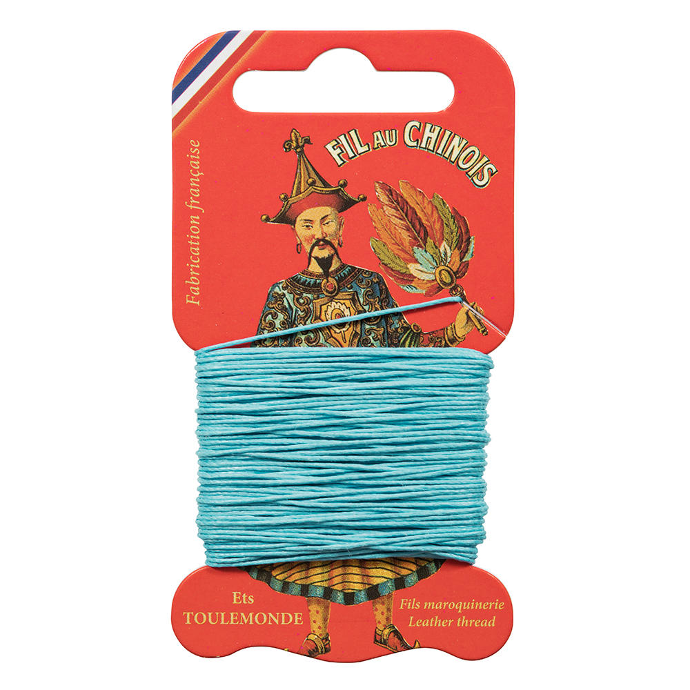 »Fil au Chinois« Waxed Linen Thread, Light Blue, 15 m