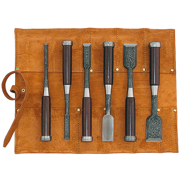 Ciseaux à bois Tasai Mokume Nomi, jeu de 6 pièces