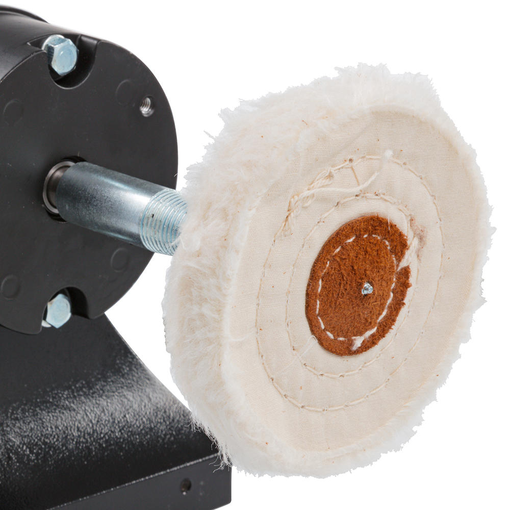 Disque de polissage en coton renforcé de cuir, blanc
