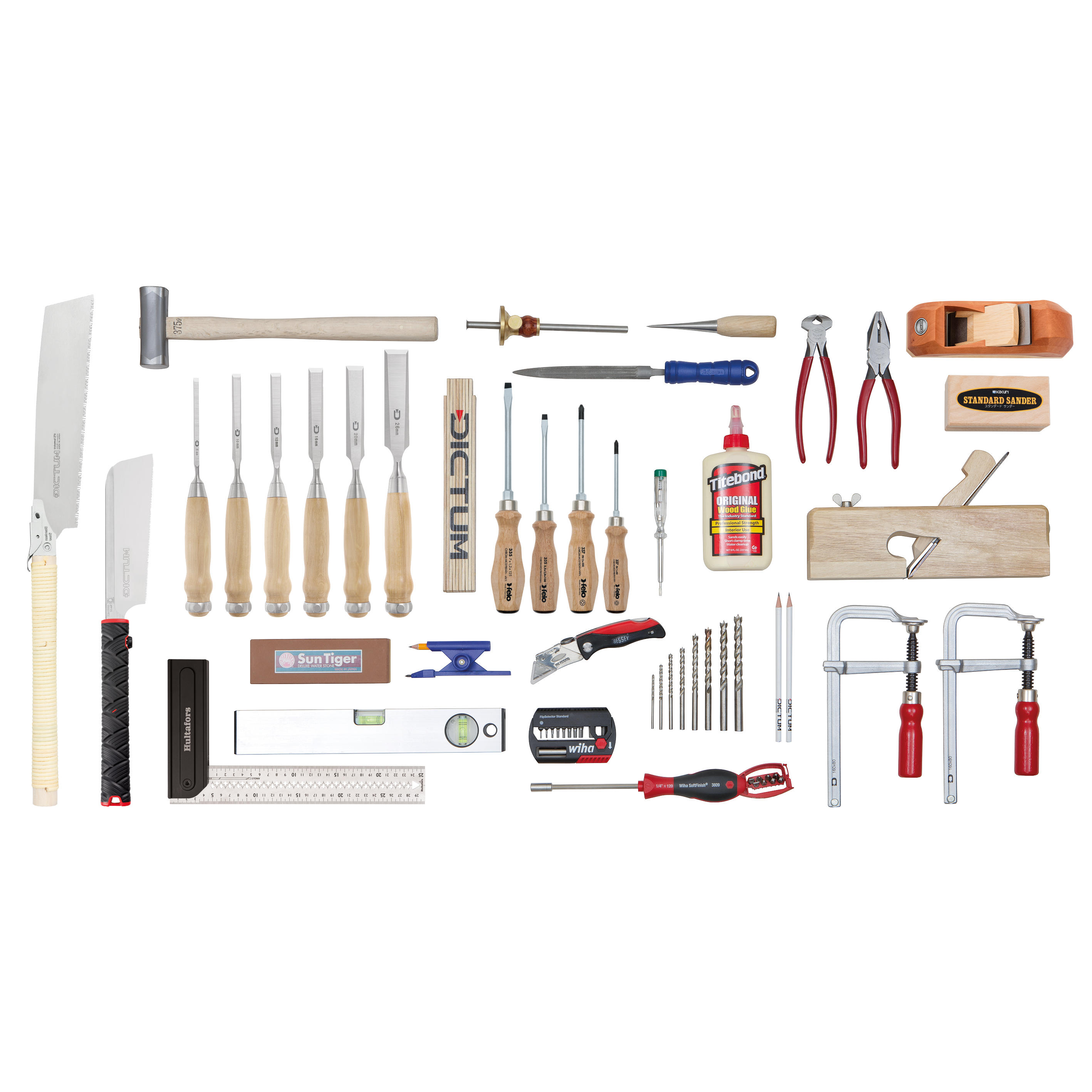 DICTUM Tool Carrier »Cabinet making, Interior Work«, Equipped, 43-Piece Set