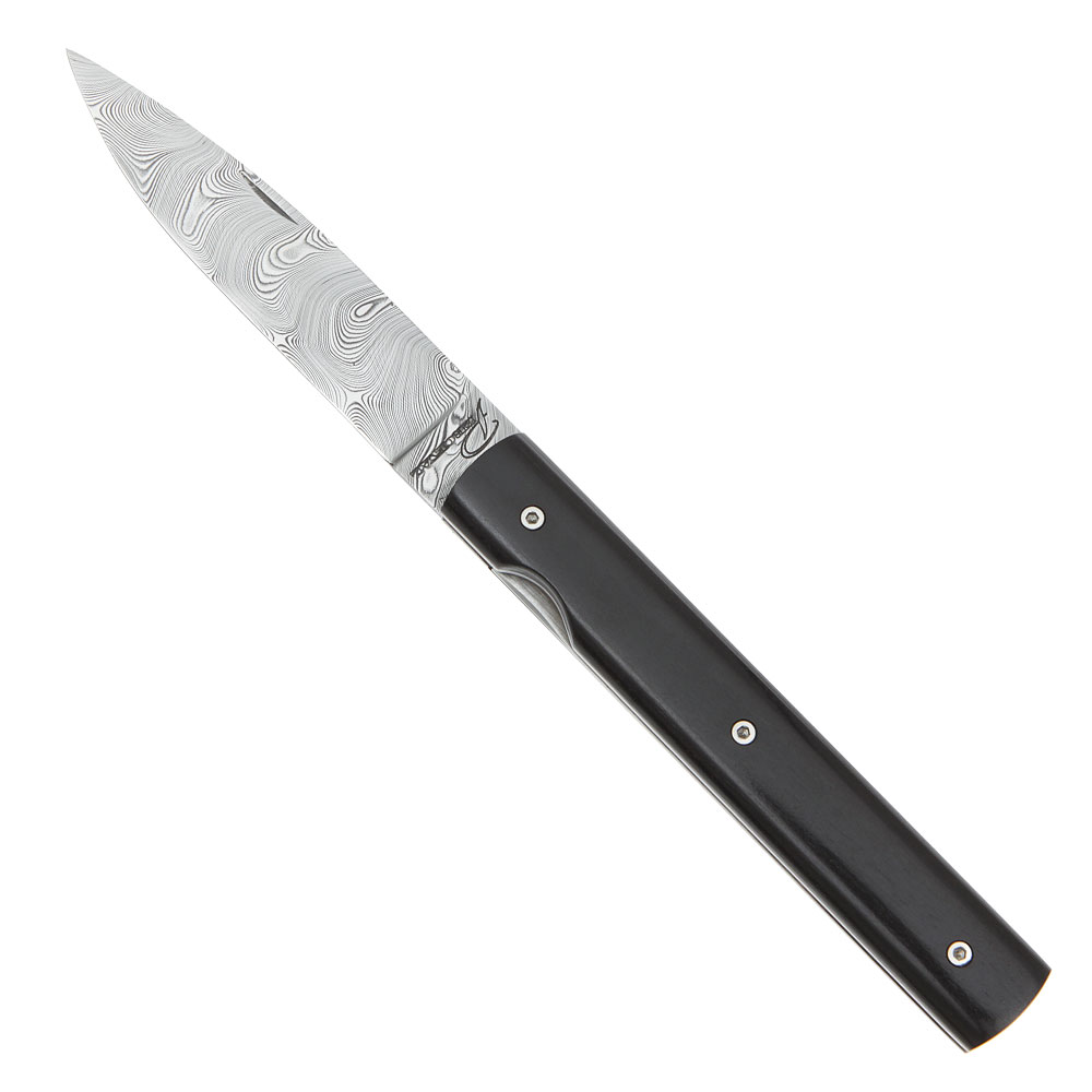 Le Francais Klappmesser Damast, Ebenholz