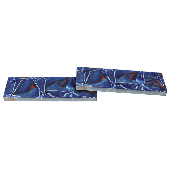 Acrylic Handle Scales, Pair, Blue/Red/White