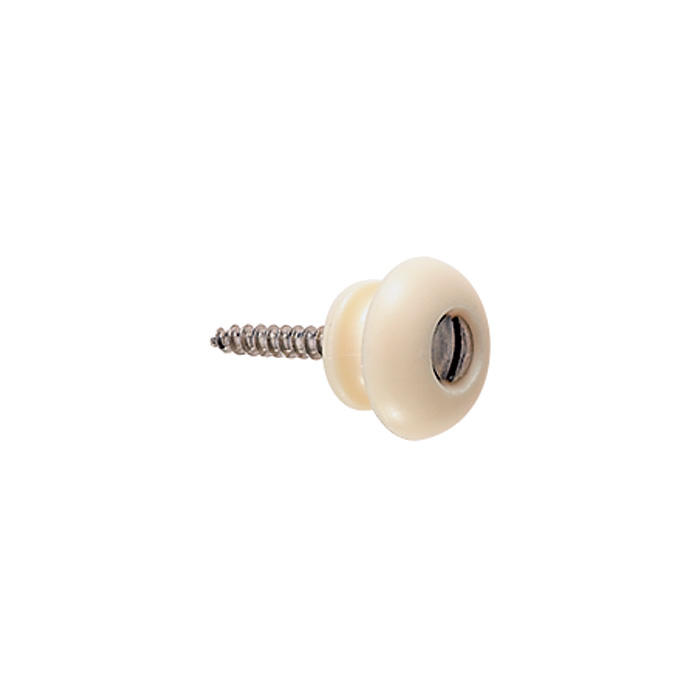 Bouton avec vis métal, plastique, blanc