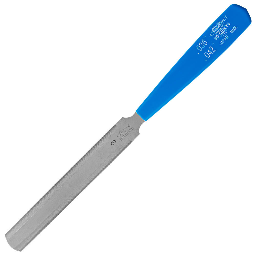 Uo-Chikyu Sattelfeile, Rundung Bodennut, Maße 0.036"/0.042"