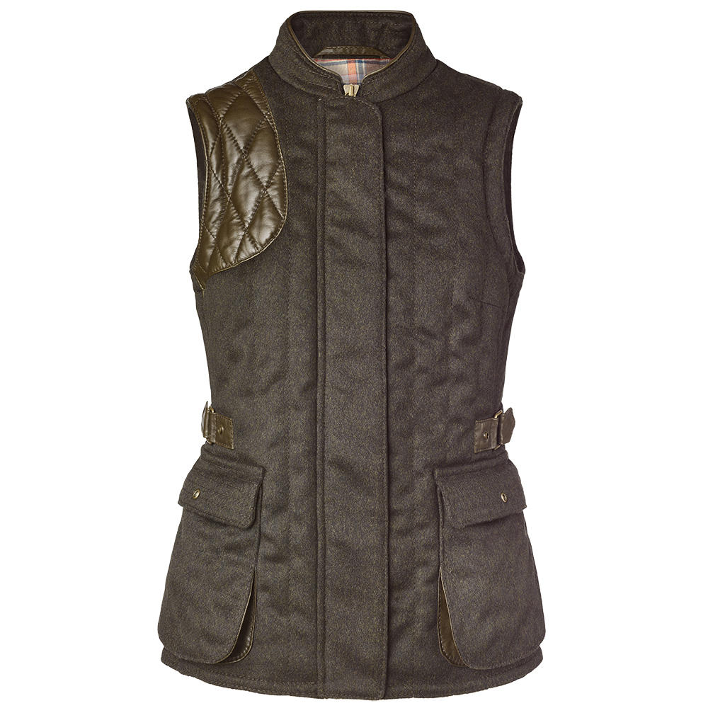 Heinz Bauer Ladies Profi Skeet Shooting Vest, Loden and Leather