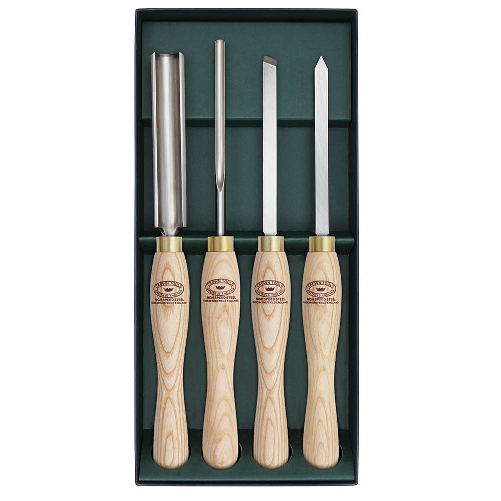 Crown® Turning Tools, Oiled Ash Handles, 4-Piece Set