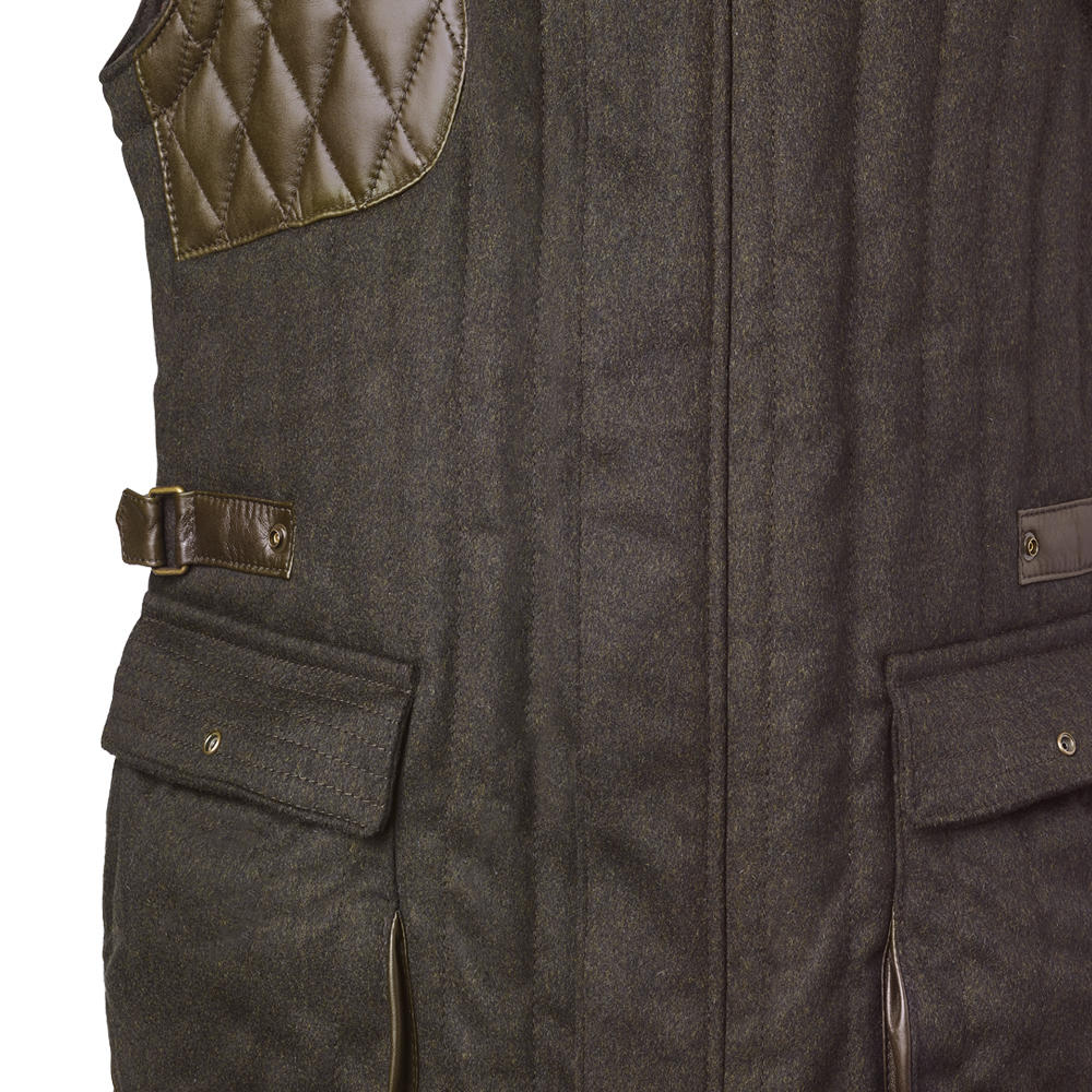 Heinz Bauer Men’s Profi Skeet Shooting Vest, Loden and Leather