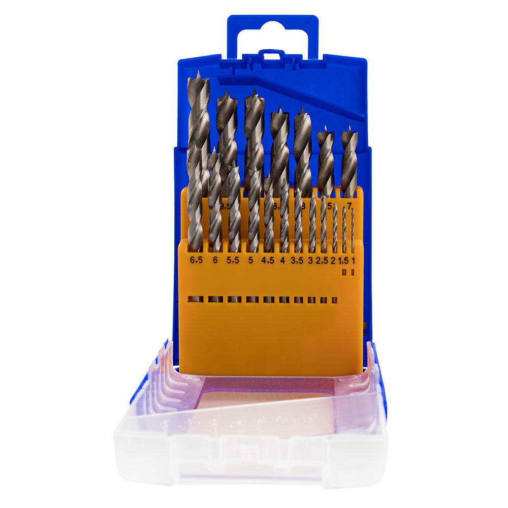 Fisch® Wood Twist Drills Eco, 19-Piece Set
