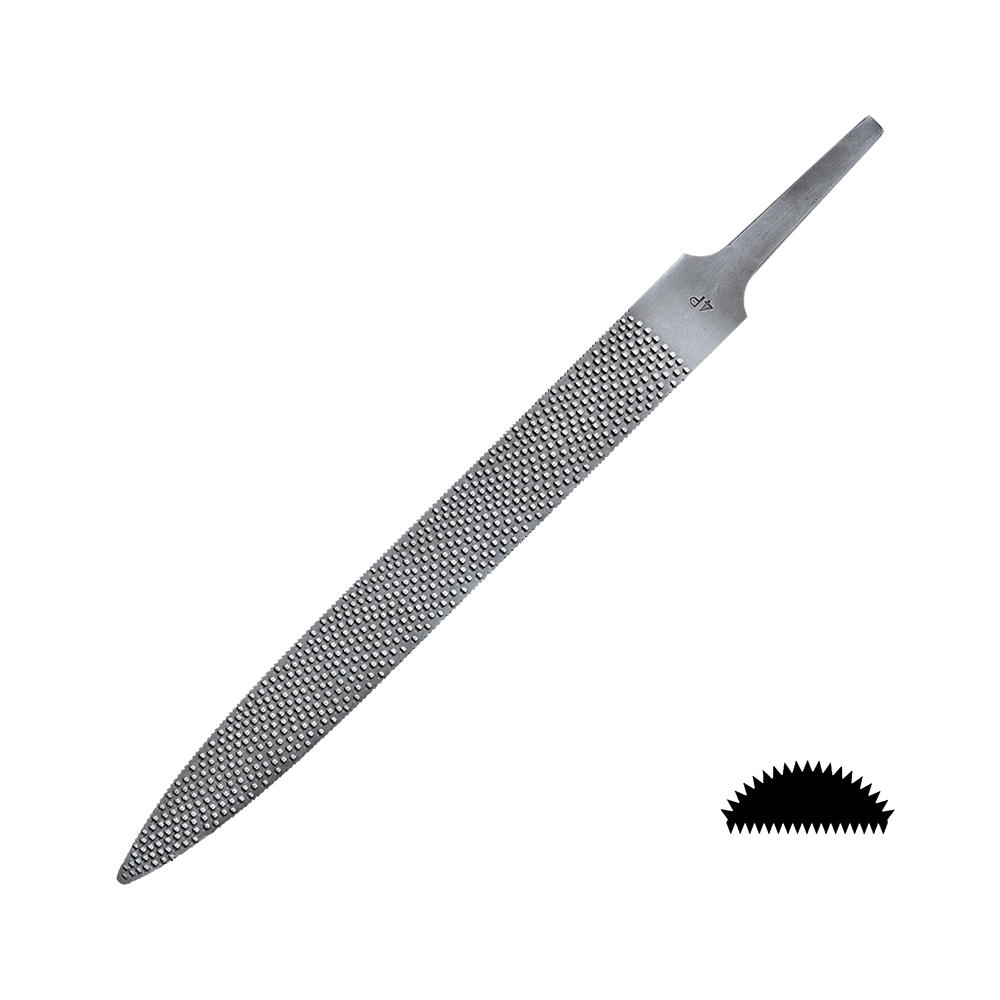 Râpe de précision DICTUM® » Flat Cut «, demi-ronde, piqué 4, long. piqué 200 mm