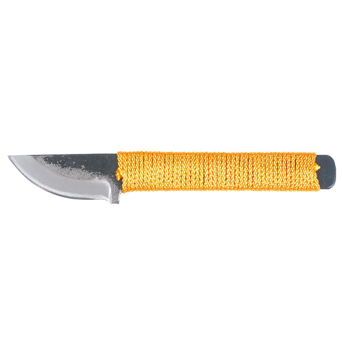 Couteau à sculpter avec poignée encordée, lame courbée