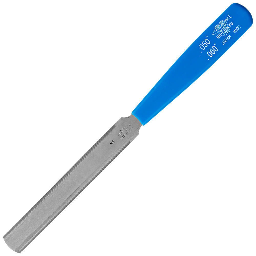 Uo-Chikyu Sattelfeile, Rundung Bodennut, Maße 0.050"/0.060"