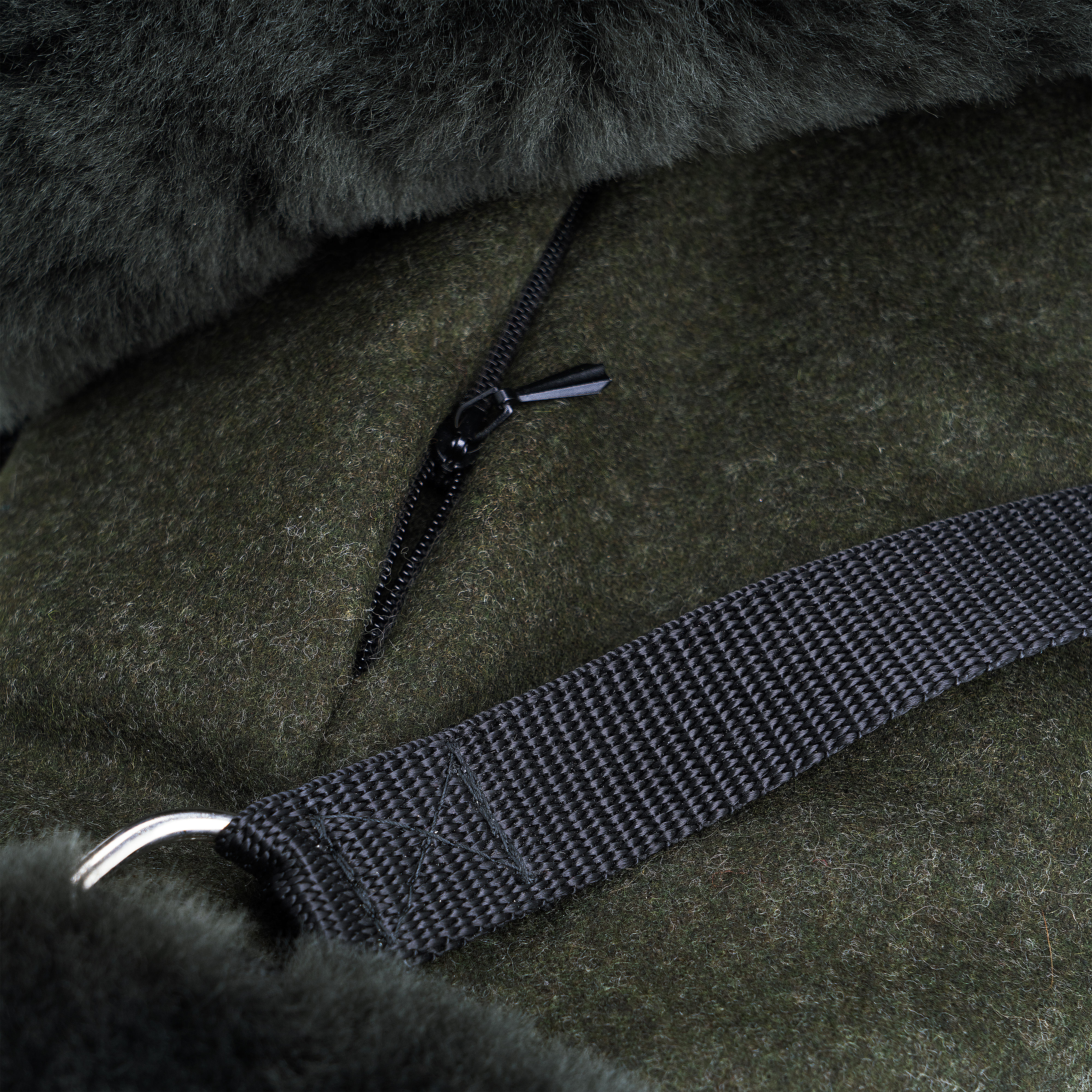 Werner Christ Shearling Muff with Fur Trim