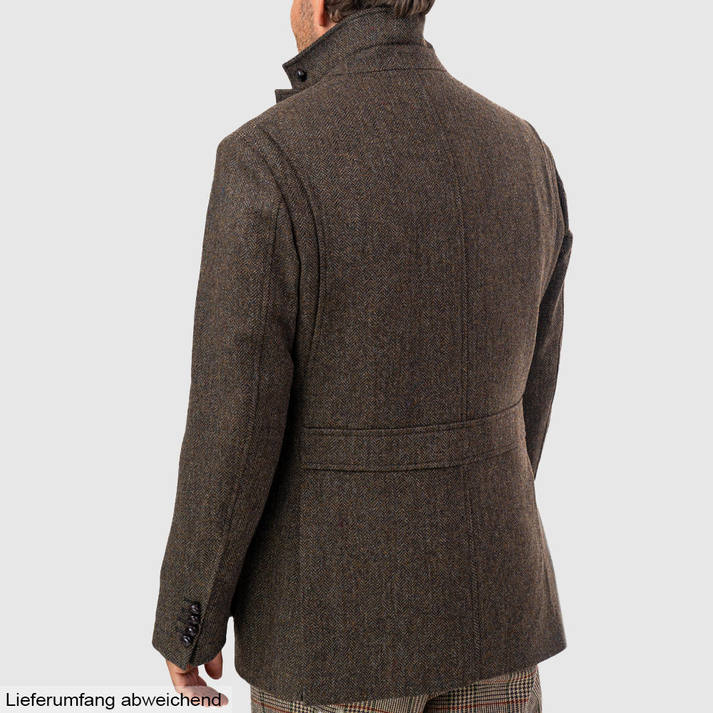 Veste de chasse pour homme, motif à chevrons avec carreaux, marron