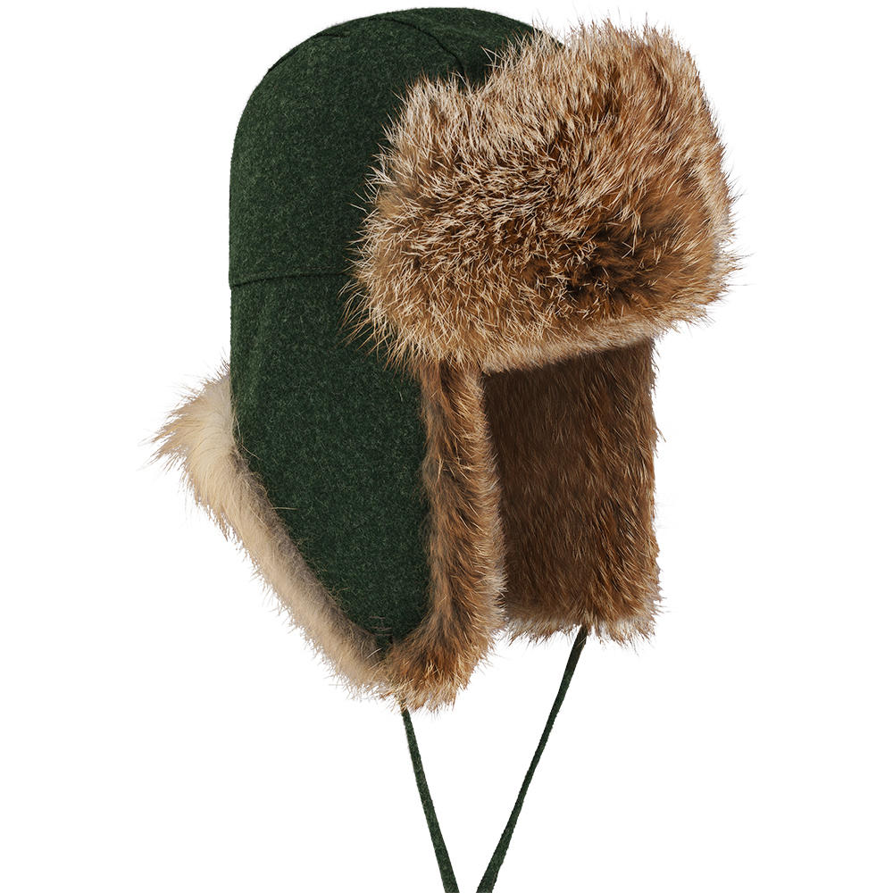 Fur Hat, Red Fox/Loden, Brown