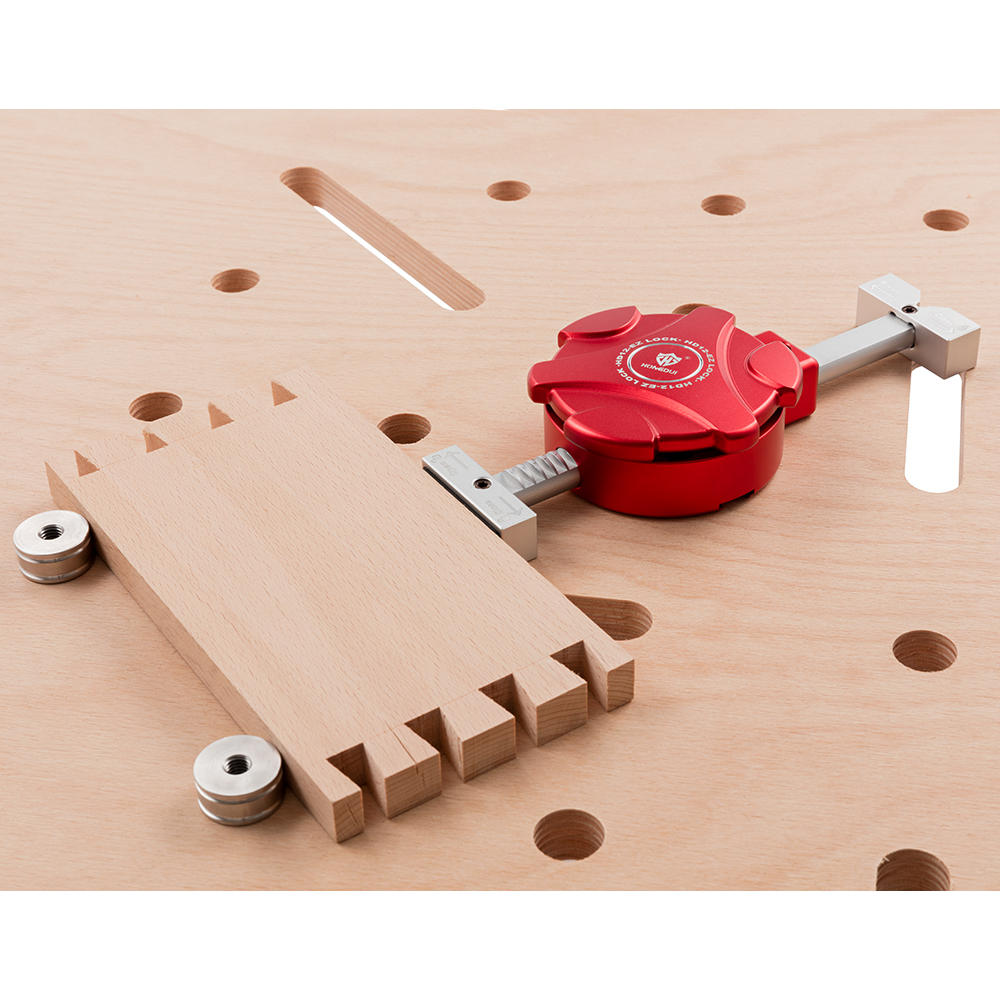 Système de serrage pour établi avec disque d'ajustage