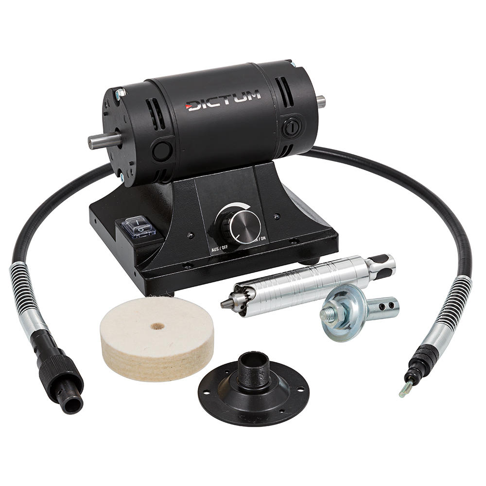 DICTUM® Mini-Poliermotor PM 75 inkl. Biegewelle und Universalhandstück