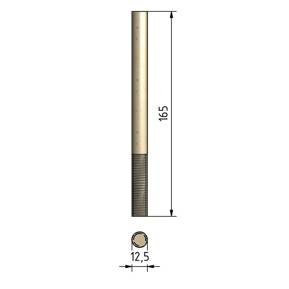Pièce filetée, érable, filetage Ø 12,5 mm