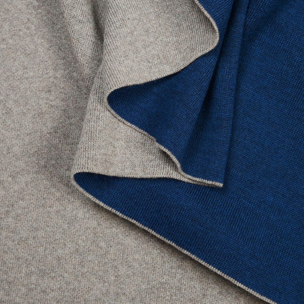 Coperta Lenz & Leif »Dog«, beige/blu scuro, 180 x 140 cm