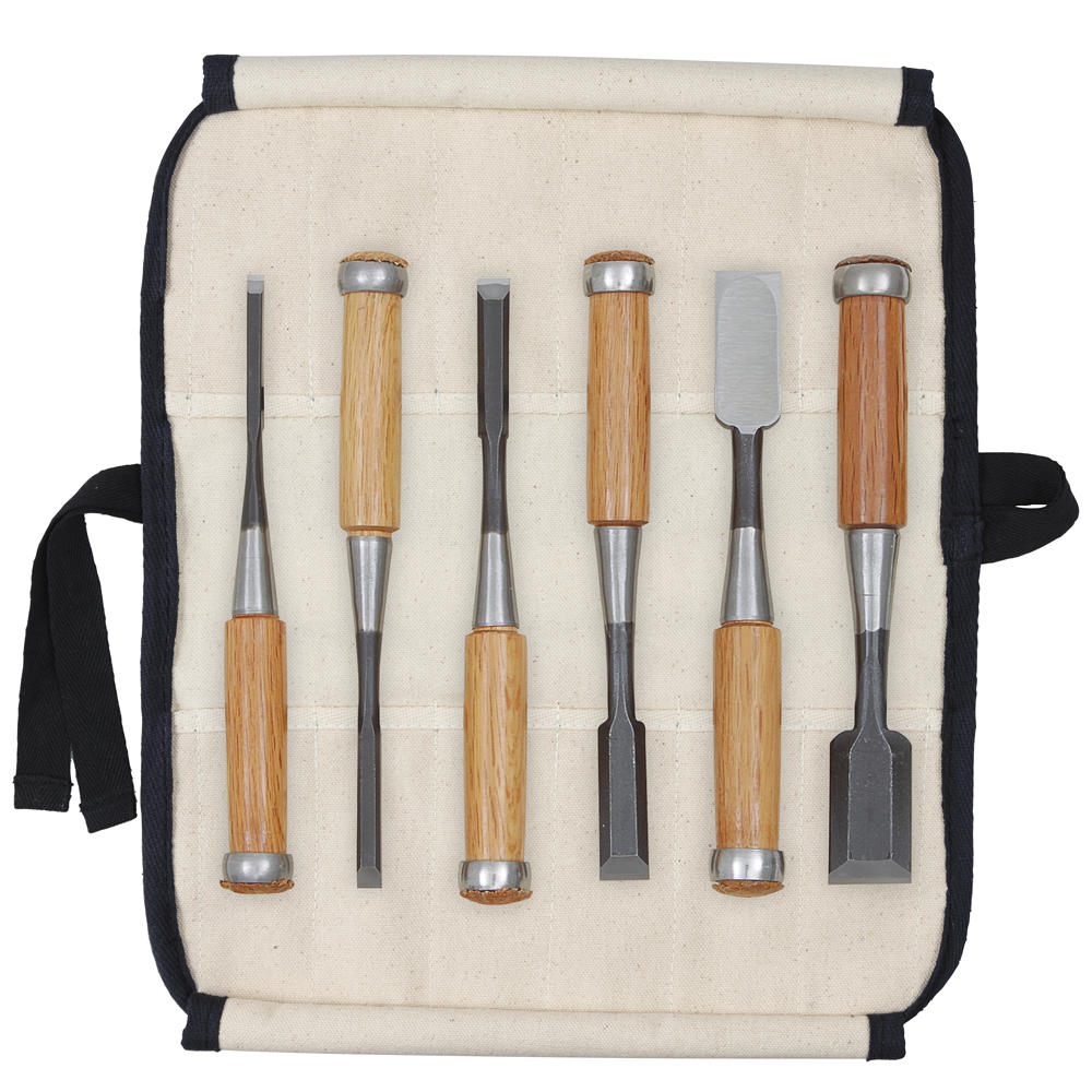 Tataki Nomi Chisels, 6-Piece Set in a Cotton Tool Roll