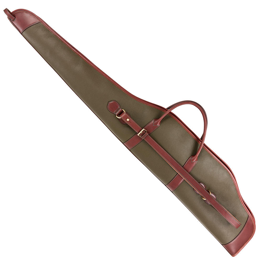 Fourreau fusil avec trépied Alexandre Mareuil, vert kaki/brun, L 125 cm