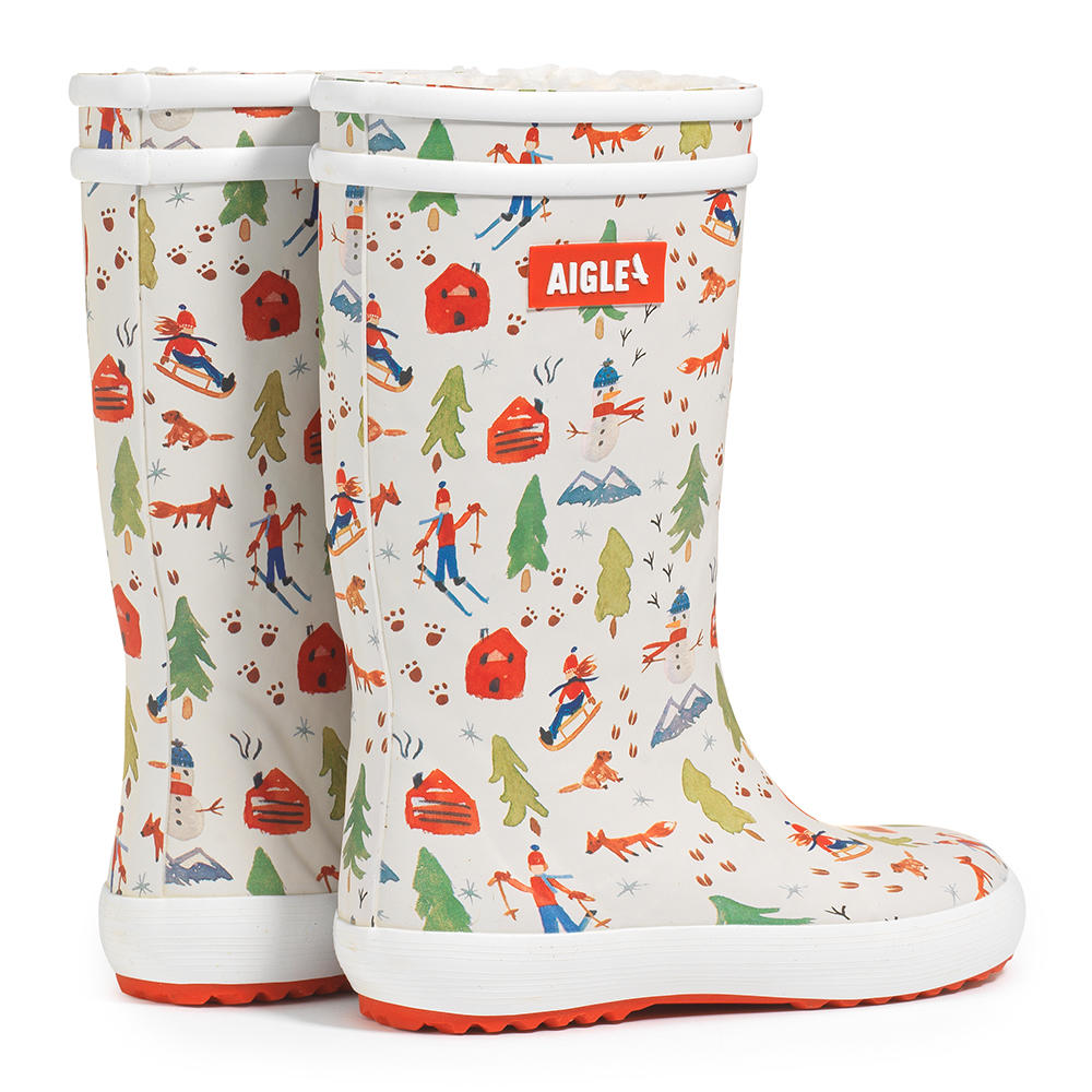 Aigle »Lolly Pop Fur Print« Kids’ Rubber Boots, Zermatt