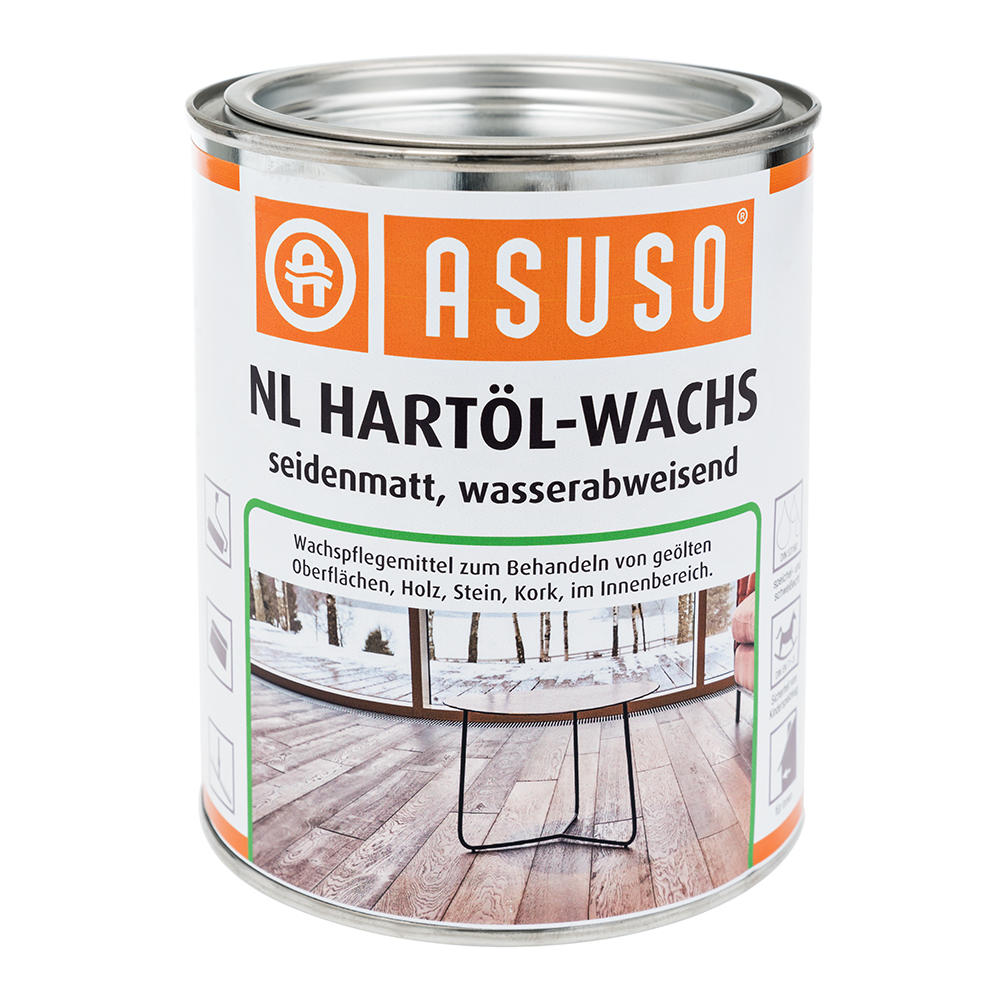 ASUSO® NL Hartöl-Wachs, wasserabweisend, seidenmatt, 750 ml