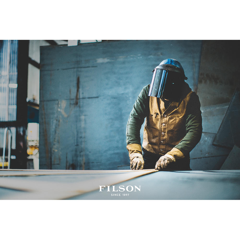 Filson Oil Tin Cloth Vest, Dark Tan