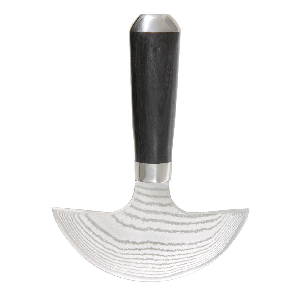 Ivan® Damast Halbmondmesser, Klingenbreite 118 mm