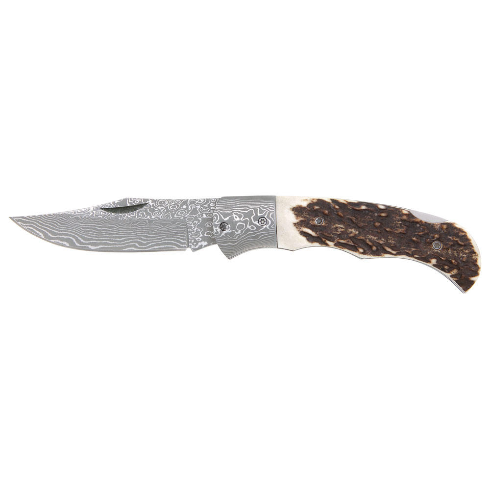 Coltello a serramanico Suminagashi, corno di cervo, Clip Point