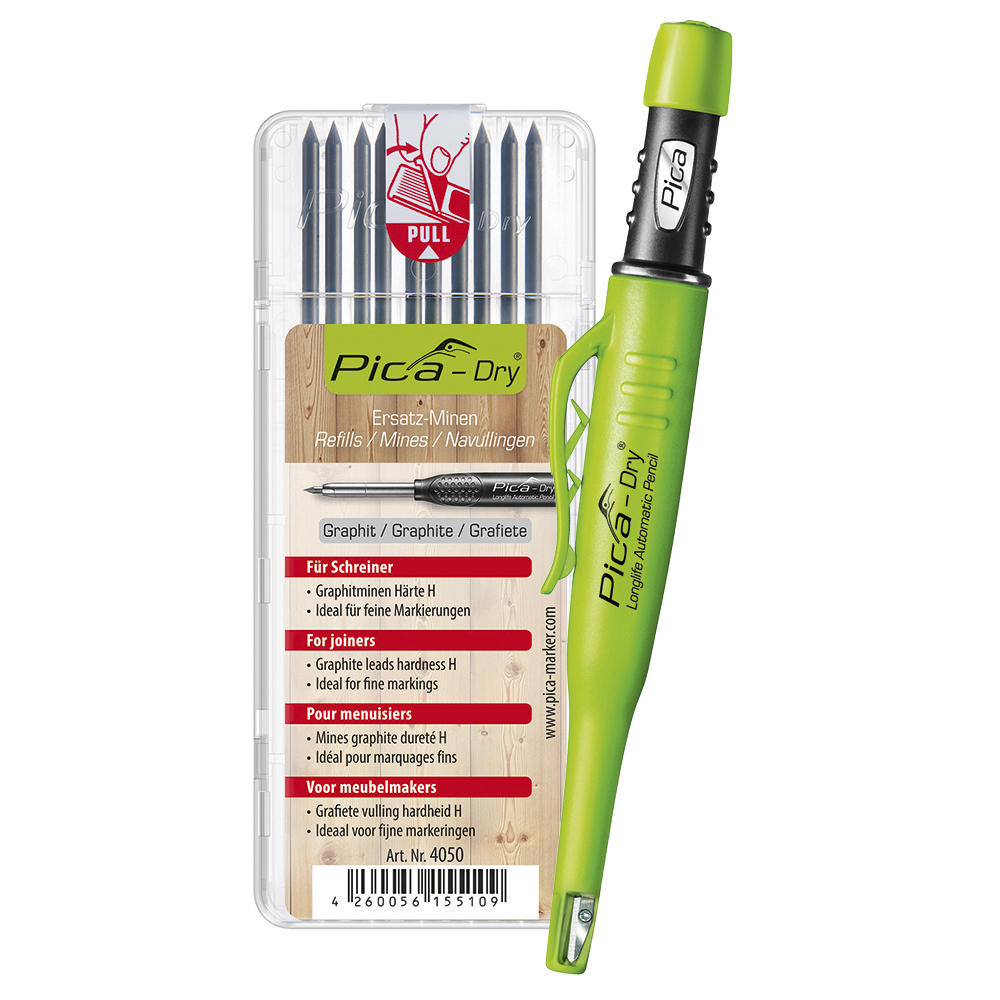 Pica DRY Longlife Automatic Pen, set, mina di grafite, impermeabile