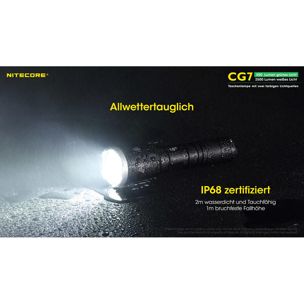 Nitecore® CG7, 2500 lm White Light and 550 lm Green Light | 826132 | 826132