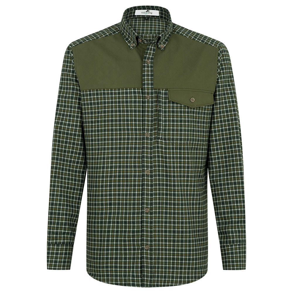 Herren Outdoor-Hemd, Karo, grün/beige