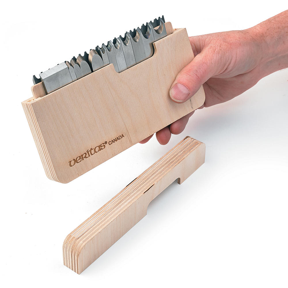 Boîte de rangement en bois pour fers de rabots Veritas®