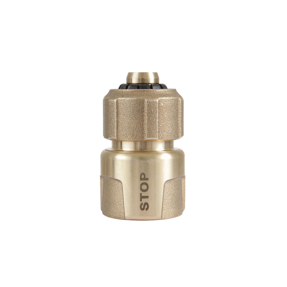 Geka® Hose Piece, Brass, with Water Stop, ½ Inch, Drinking Water
