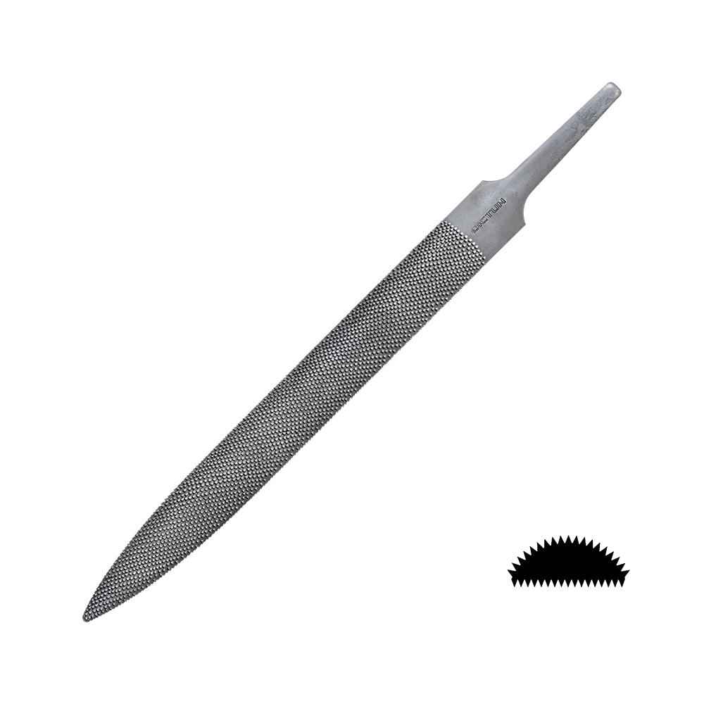 DICTUM® »Flat Cut« Precision Rasp, Half-Round, Cut 6, Cut Length 200 mm