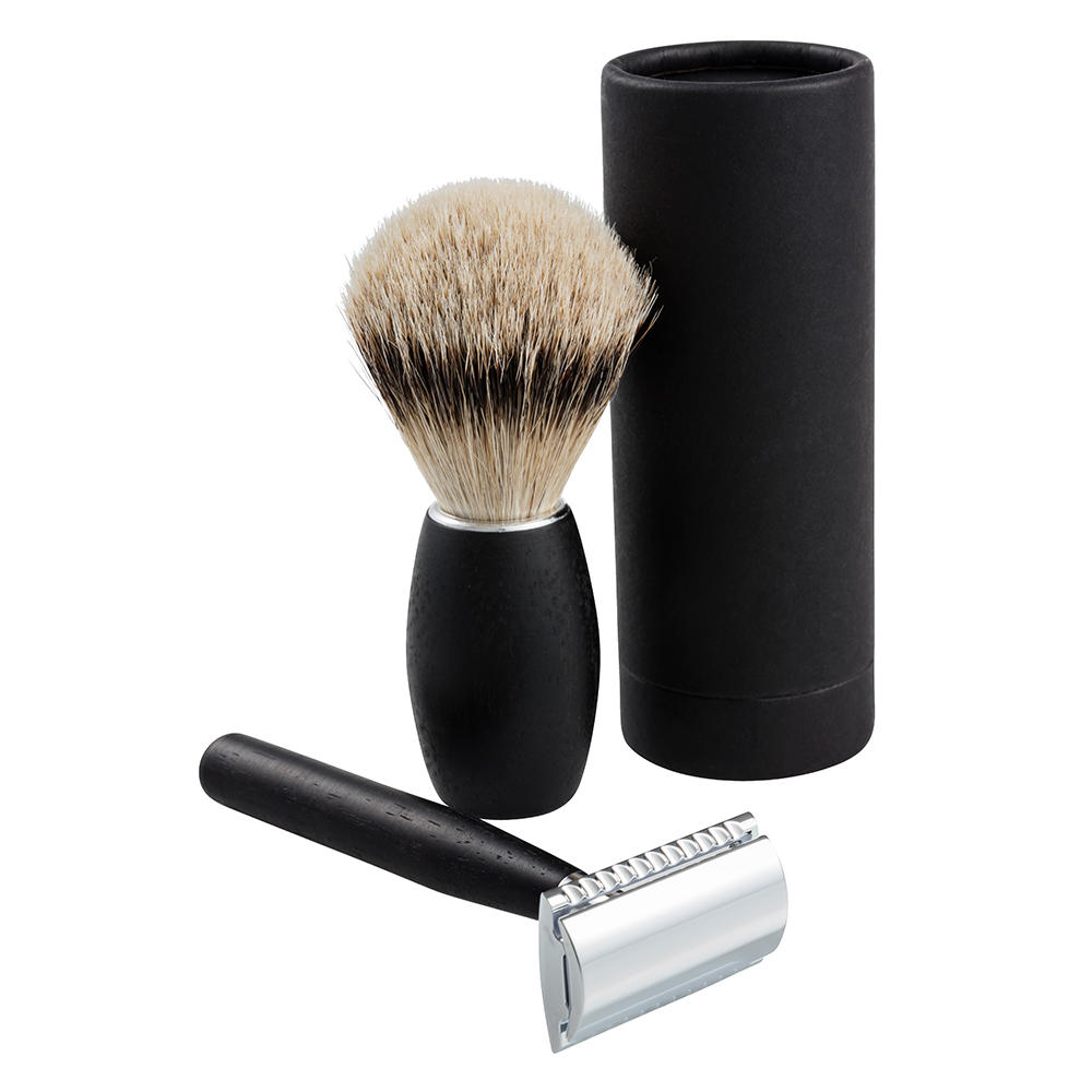 Kit de fabr. blaireau, poil de blaireau à pointe argentée, incl. boîte cadeau 