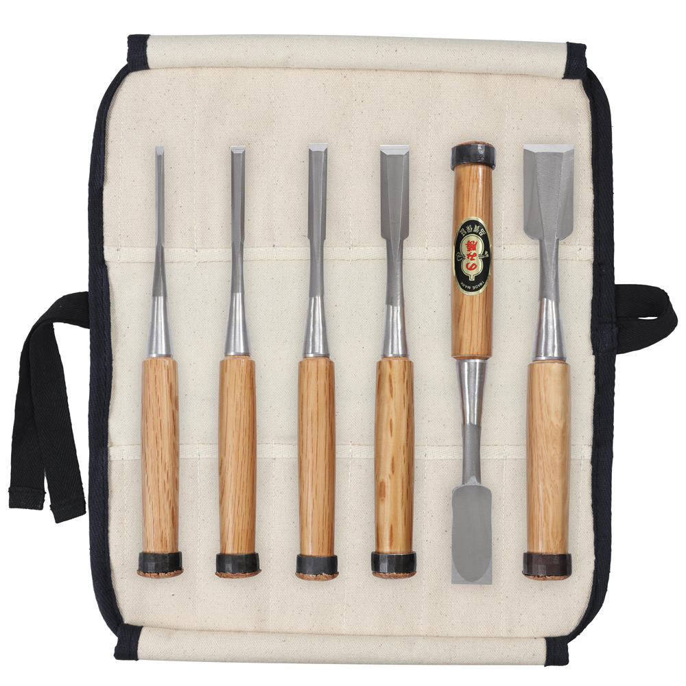 HSS Chisels for Cabinetmakers, 6-Piece Set in Leather Tool Roll
