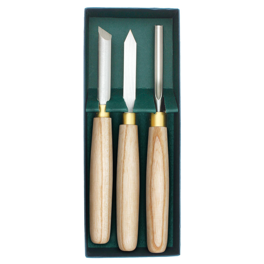 Crown® Stifte Drechseleisen-Satz, Eschengriff geölt, 3-teilig