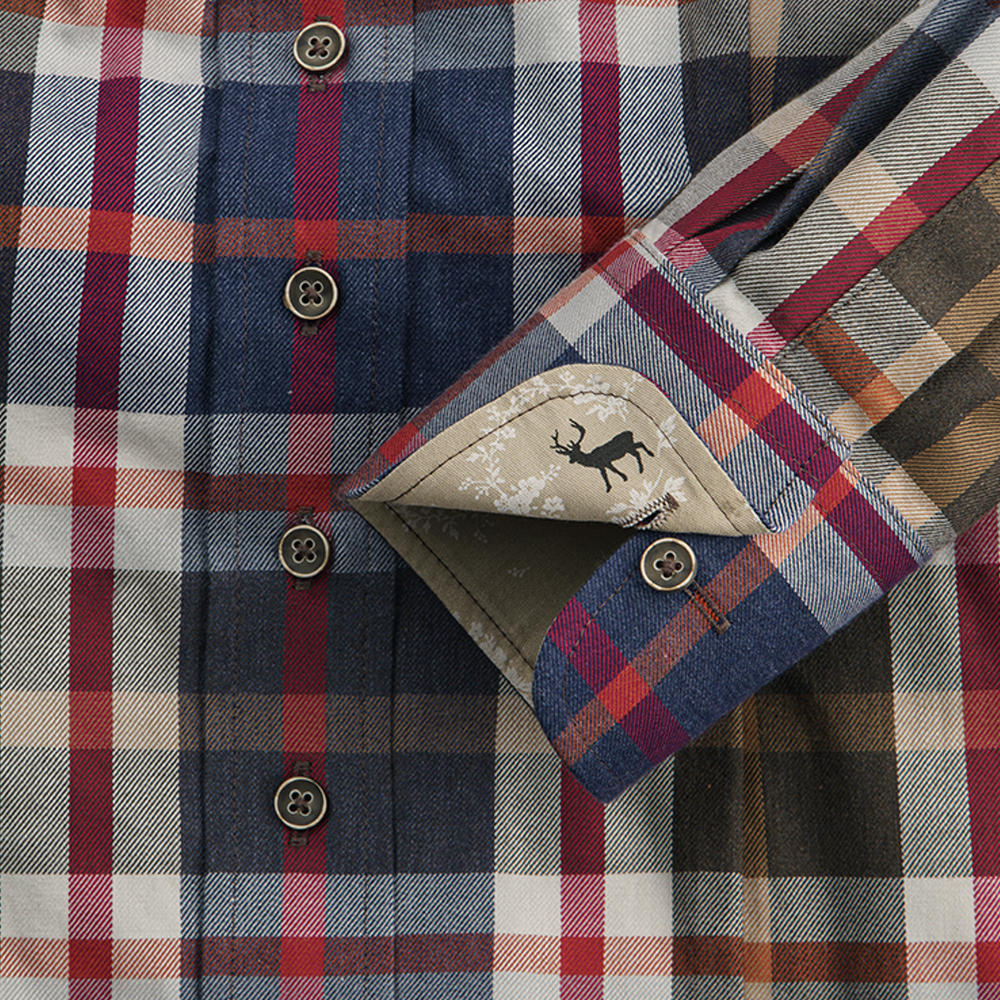 Button-Down-Bluse, Baumwoll-Flanellkaro